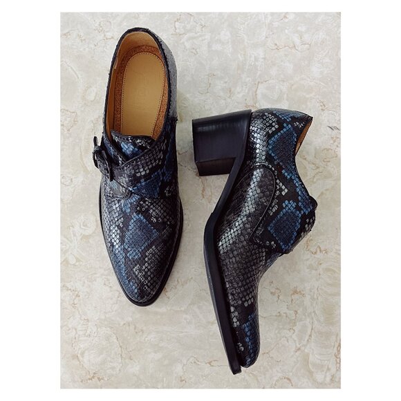 The Office Of Angela Scott Shoes - NWOB The Office Of Angela Scott Sz 9/40 Miss Brooke Snakeskin Monk Strap Shoes